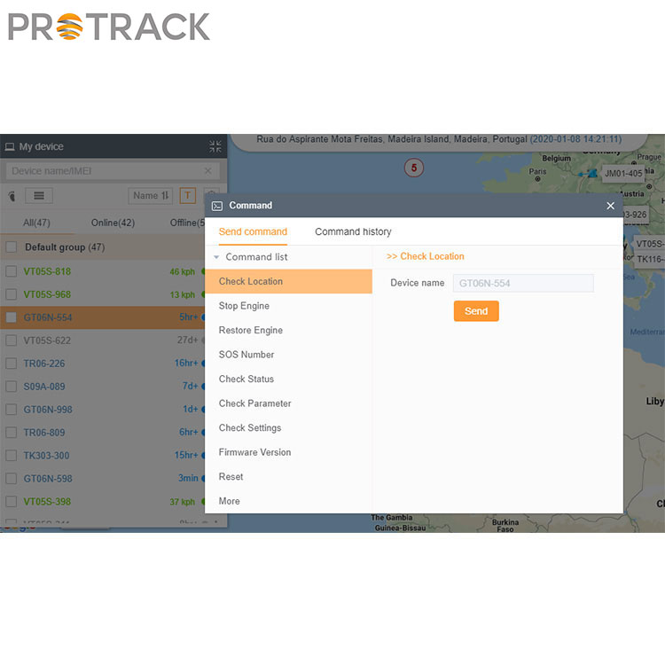 Plataforma de software del dispositivo de rastreo GPS