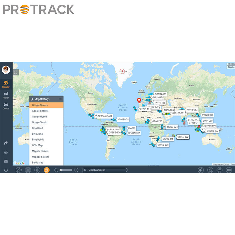 Plataforma de software de rastreo GPS en línea para flota